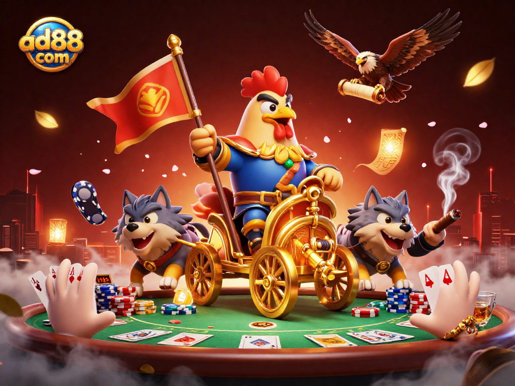 Engage with the thrilling ad88 com poker scene featuring dynamic characters and casino elements