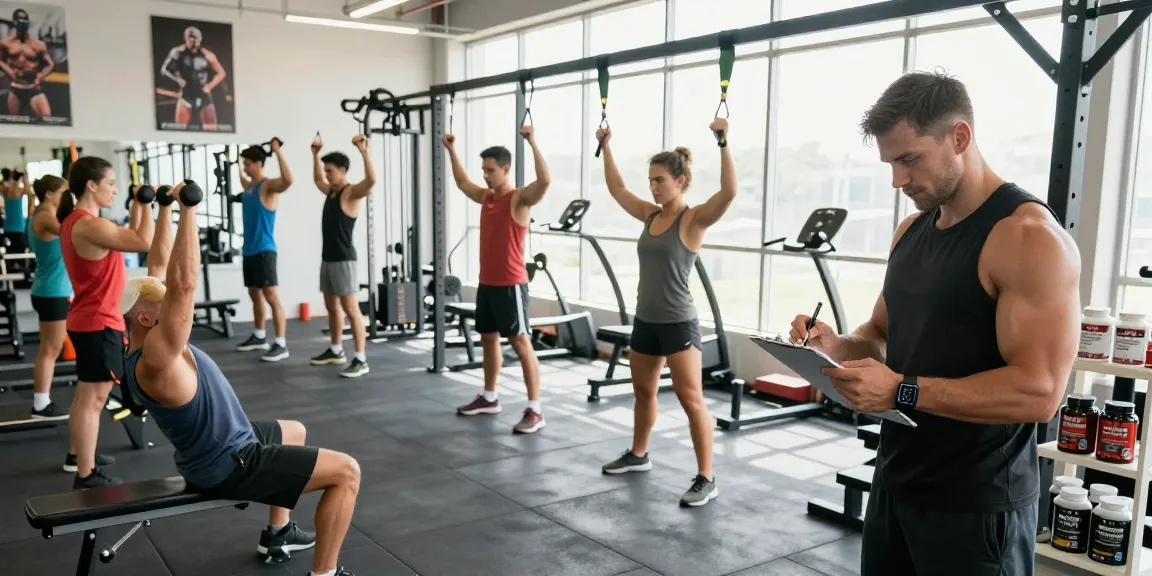 Bodybuilder im Fitnessstudio, der Deus Medical Produkte benutzt, um Fitnessziele zu erreichen.