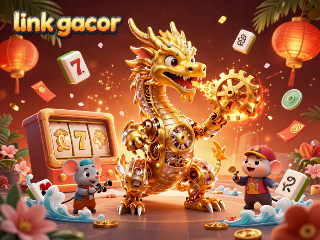 Experience thrilling wins with link gacor in this vibrant casino-inspired illustration full of excitement.
