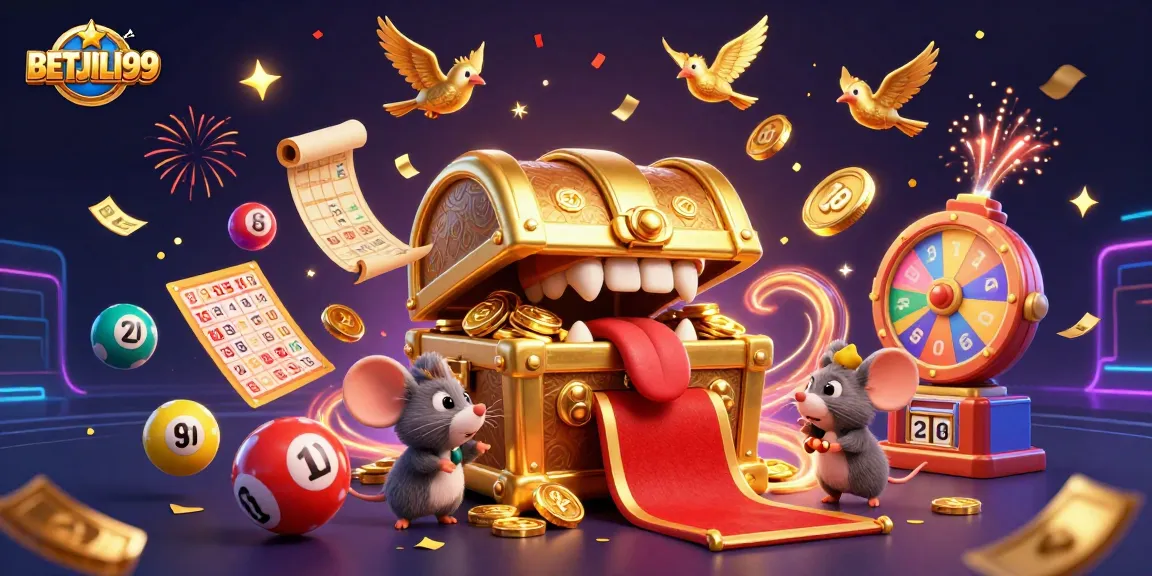 Experience thrilling wins at BETJILI99 with a lively casino illustration featuring adventure and excitement.