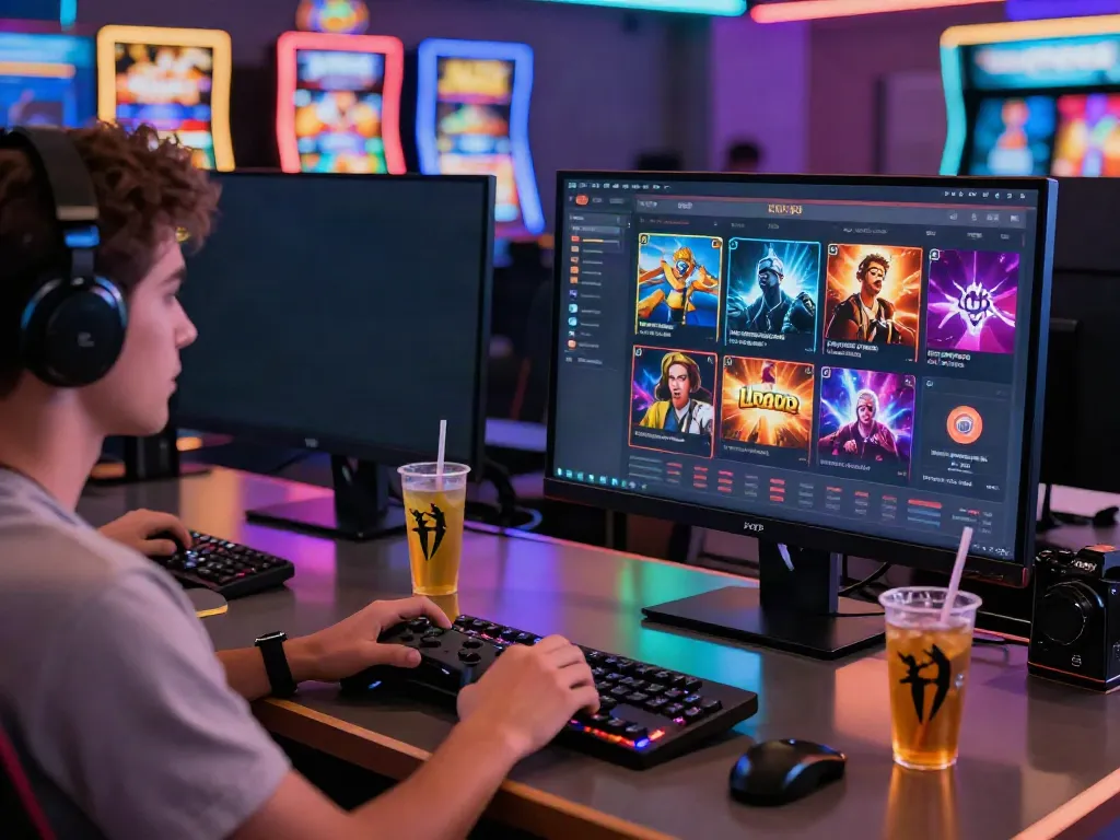 Engaging online gaming scene depicting H19 with vibrant graphics and a focused player.