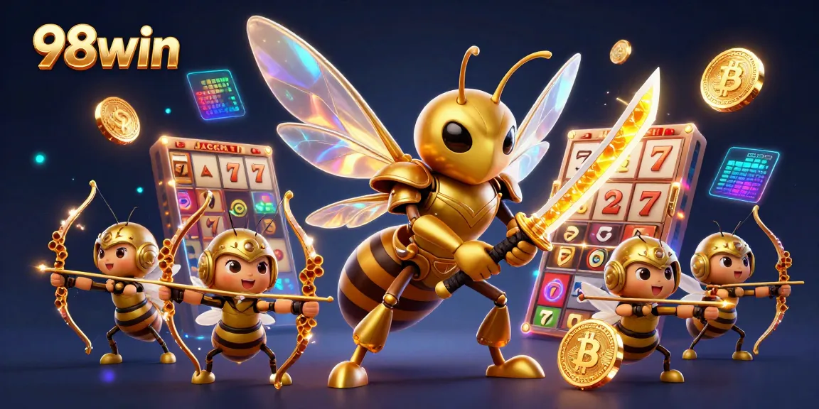 Experience thrilling jackpots at 98win with immersive 3D casino elements and vibrant colors.