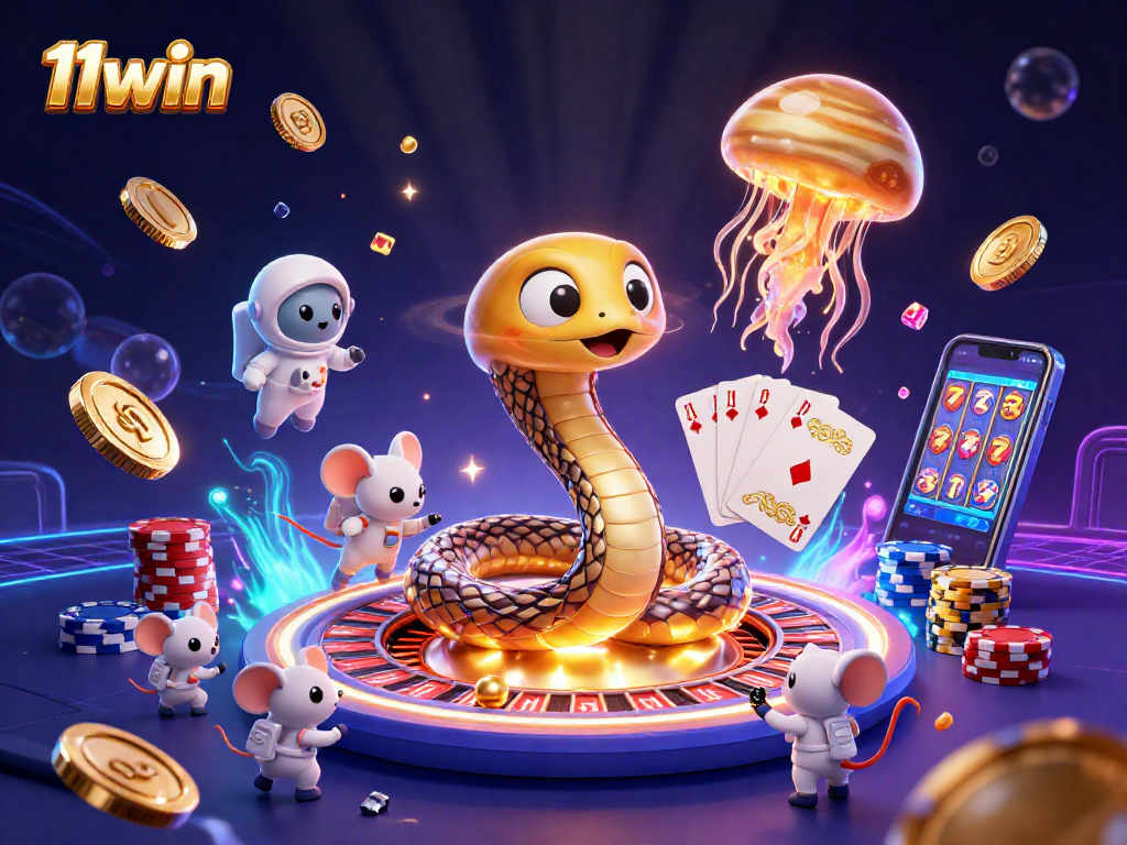 Experience thrilling gambling with 11win in a vibrant cosmic casino scene.