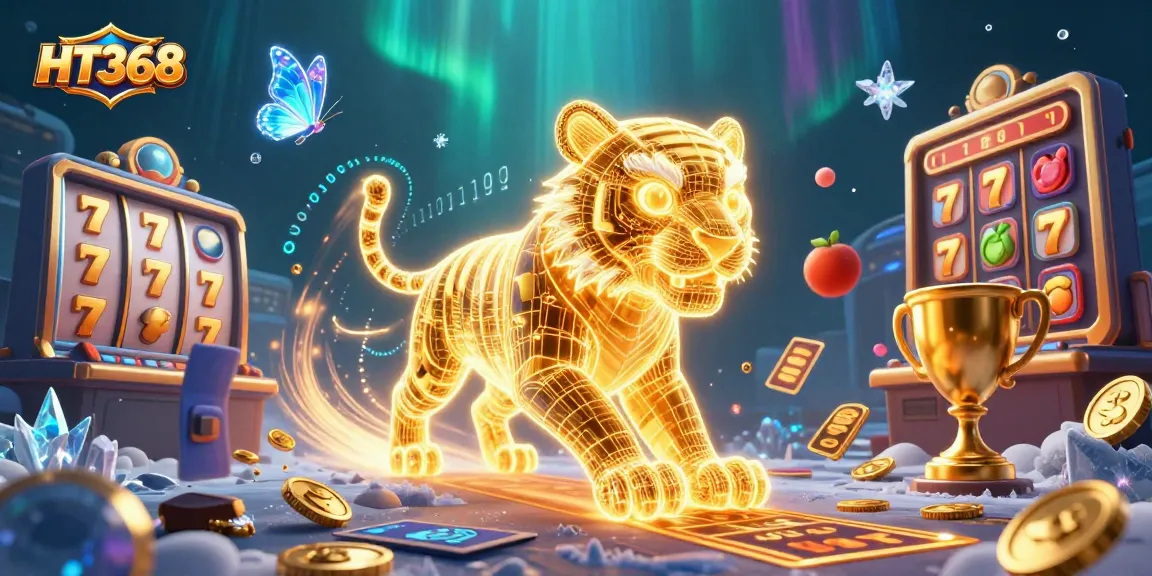 Experience HT368's thrilling gameplay in an enchanting casino scene with dynamic jackpots and golden rewards.