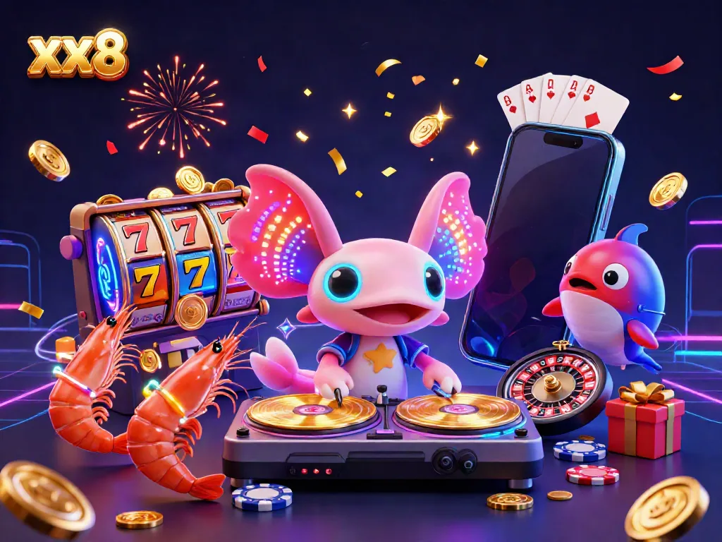 Experience the vibrant world of gaming with xx8's vivid casino scene featuring dynamic characters and exciting gaming elements.