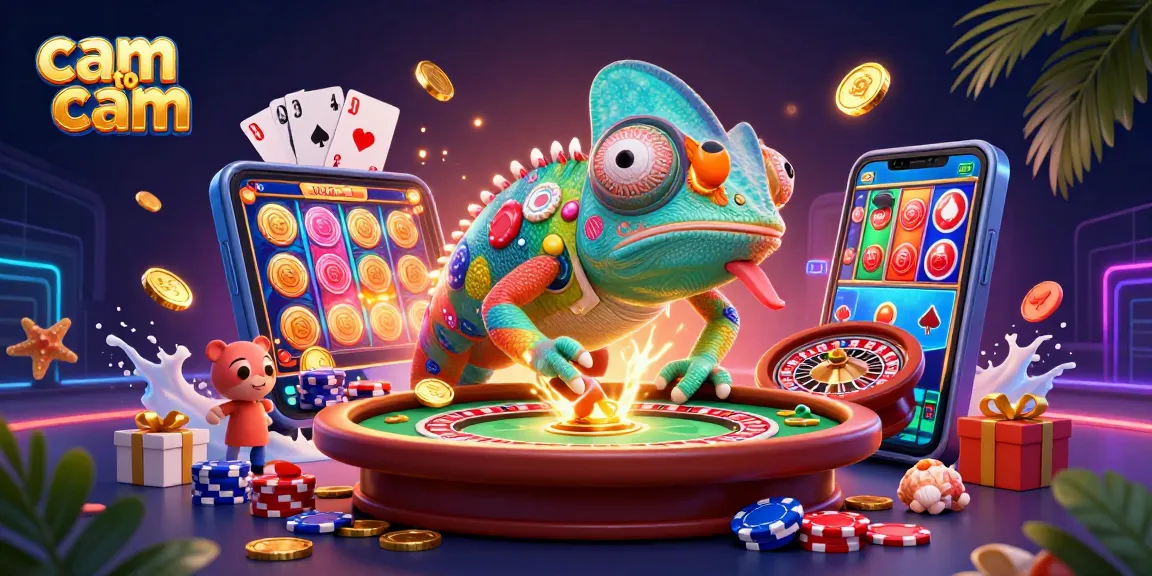 Engage in exciting cam to cam interactions as vibrant casino elements surround