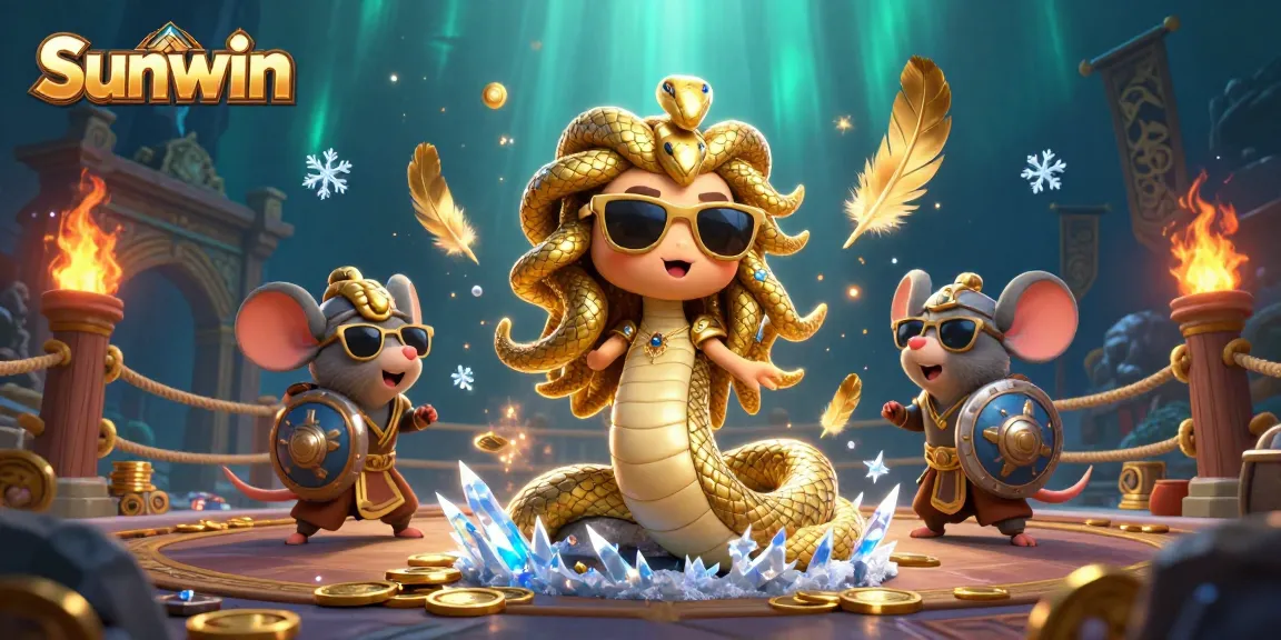 Engage in thrilling gameplay with Sunwin, featuring vibrant characters in an exciting casino scene.