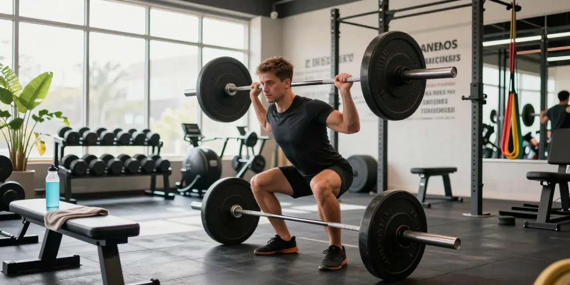 Intensives Workout im Fitnessstudio, das das Engagement der Athleten bei Steroidshop zeigt