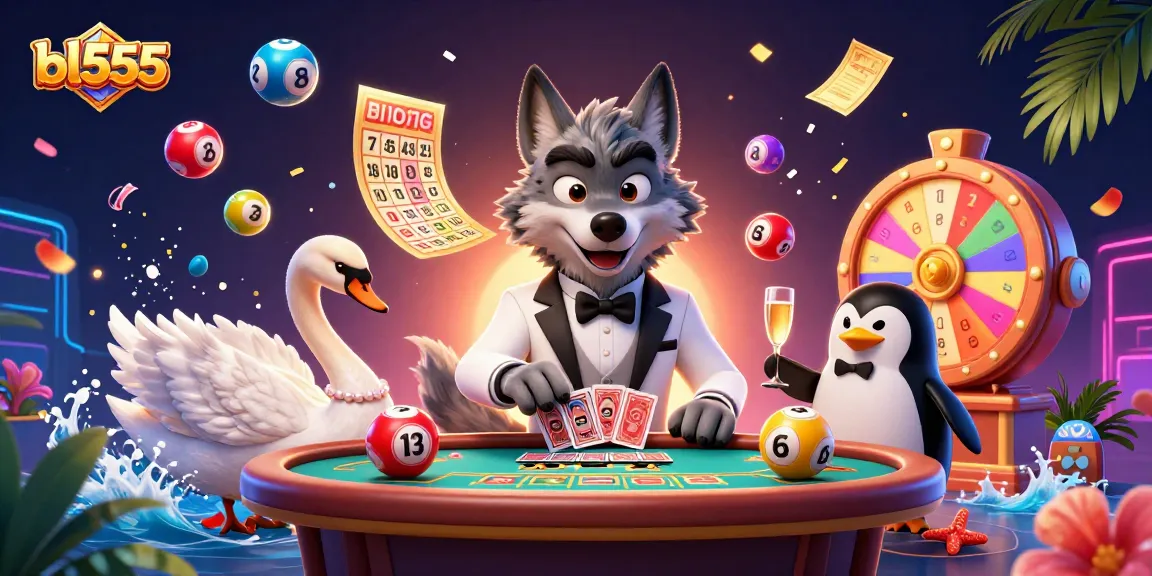 Enjoy thrilling games at bl555 with a vibrant casino scene featuring engaging characters and dynamic elements.