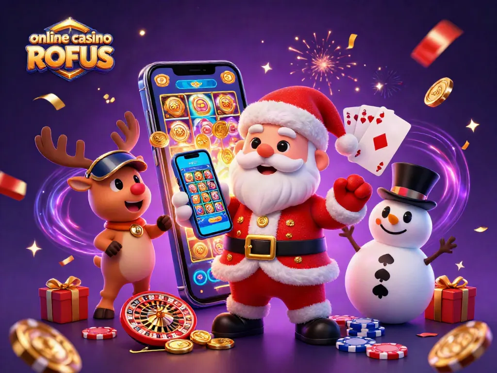 Experience the excitement of playing at an online casino uden ROFUS with festive characters and jackpot slots.