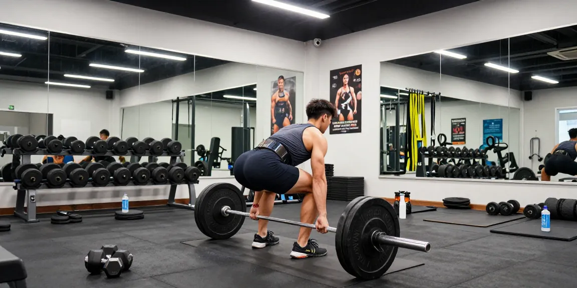 Anabolika Shop demonstrating a strong athlete performing deadlifts in a modern gym environment, symbolizing strength training and fitness.