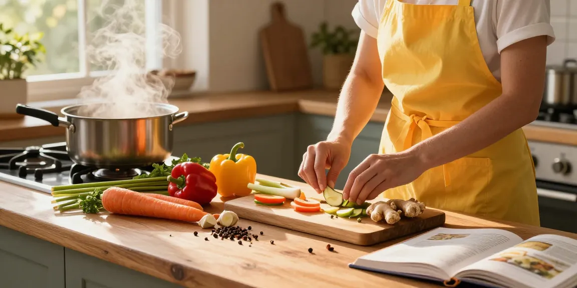 Preparing a nutritious meal with ginger and lemongrass for สล็อต enthusiasts in a bright kitchen.