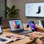 Innovative foldable phones 2026 showcased in a tech workspace with detailed accessories.