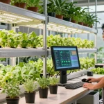 CIKA4D technician managing advanced indoor agriculture technology for optimal plant growth.