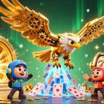 AW8 showcases thrilling slot reels and treasures in a dynamic casino scene